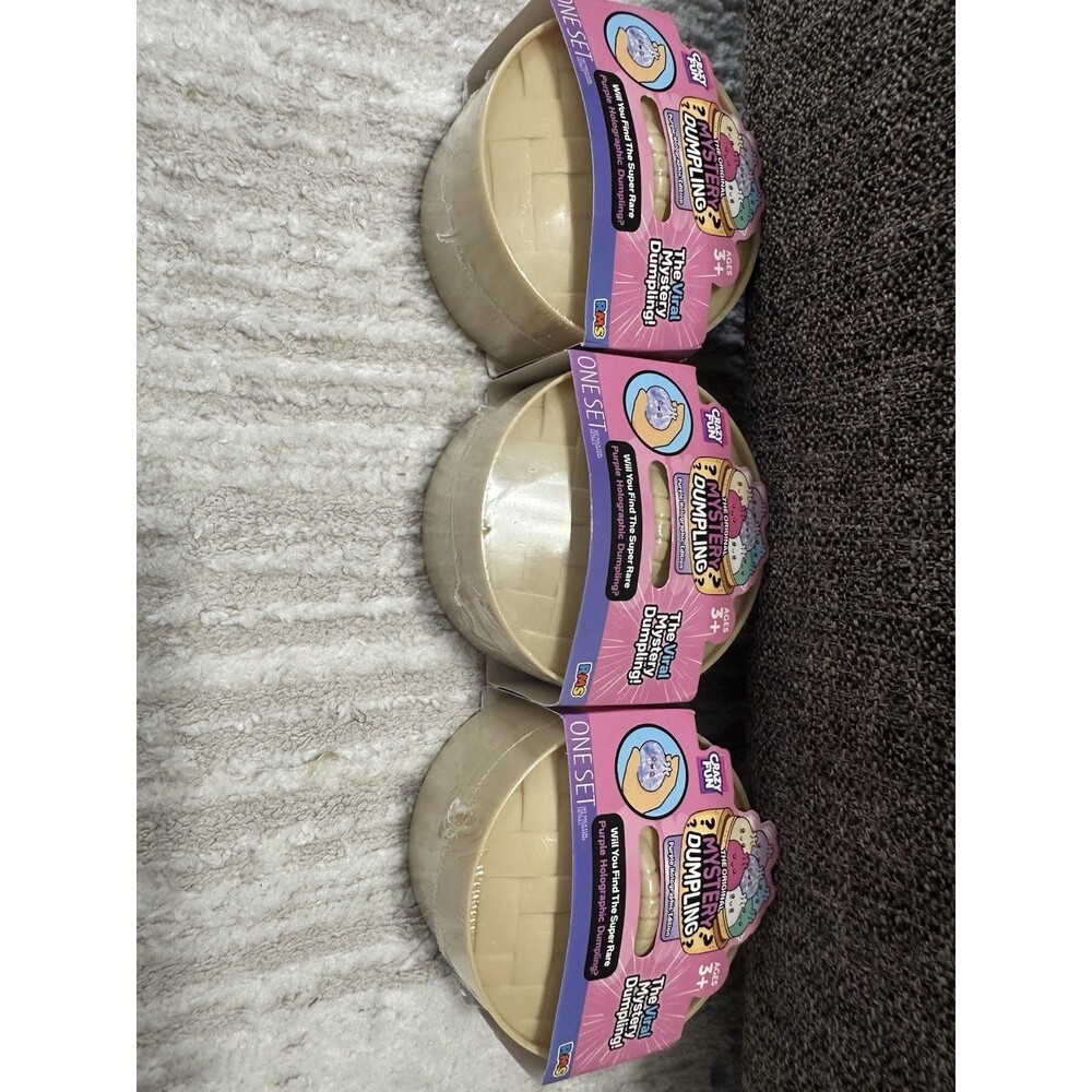 Lot Of 3 - RMS Crazy Fun Mystery Purple Ribbon Squishy Bun Dumpling Set - New